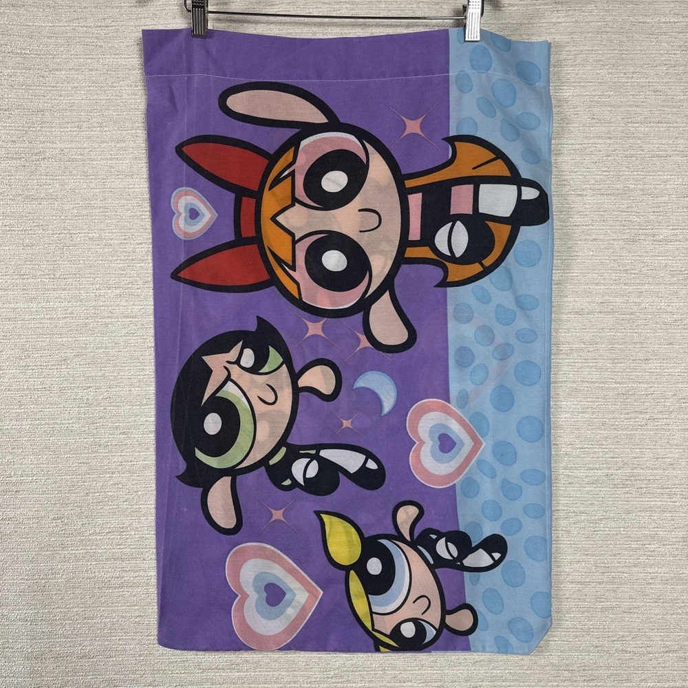 Vintage Powerpuff Girls Pillowcase Cartoon Network Kids Bedding Y2K Cartoon